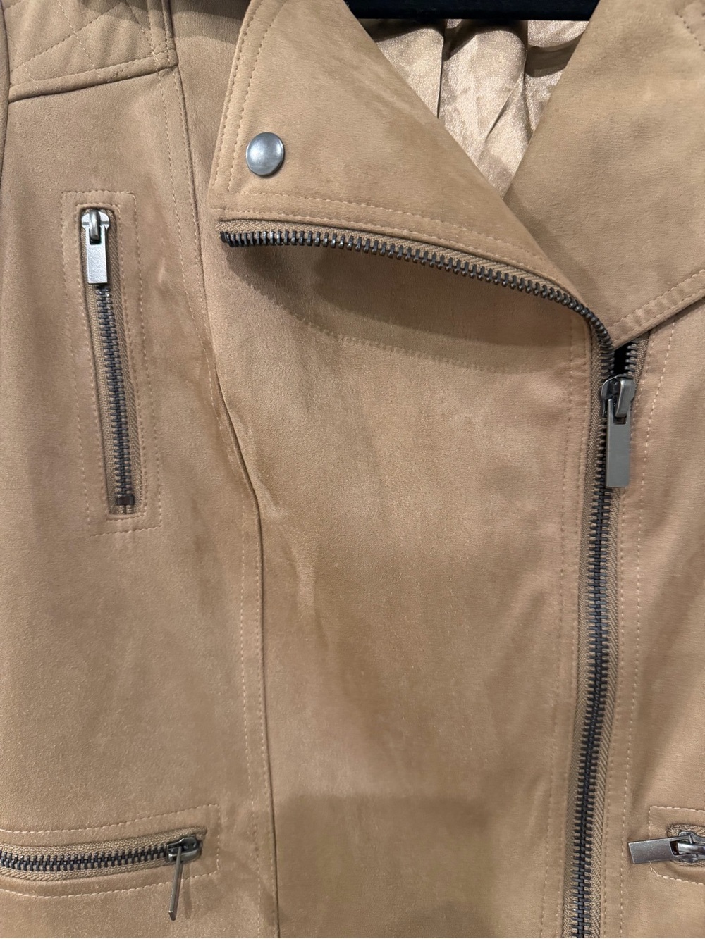 Kut from the Kloth Tan Suede Moto Jacket - Picture 3 of 6